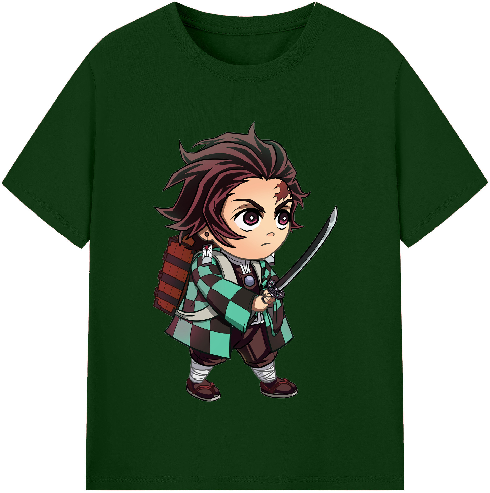 （画像用） 鬼滅の刃 竈門 炭治郎／かまど たんじろう Kamado Tanjirou 綿100％半袖Tシャツ（フロントプリント）